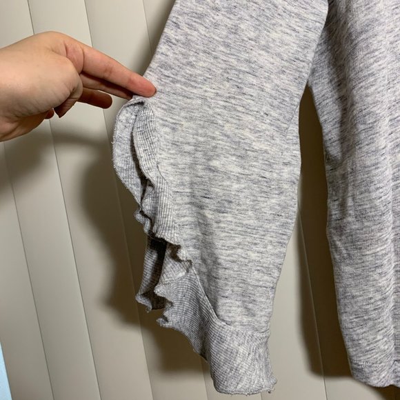 Ella Moss gray bell ruffle sleeve pullover top - Picture 4 of 6
